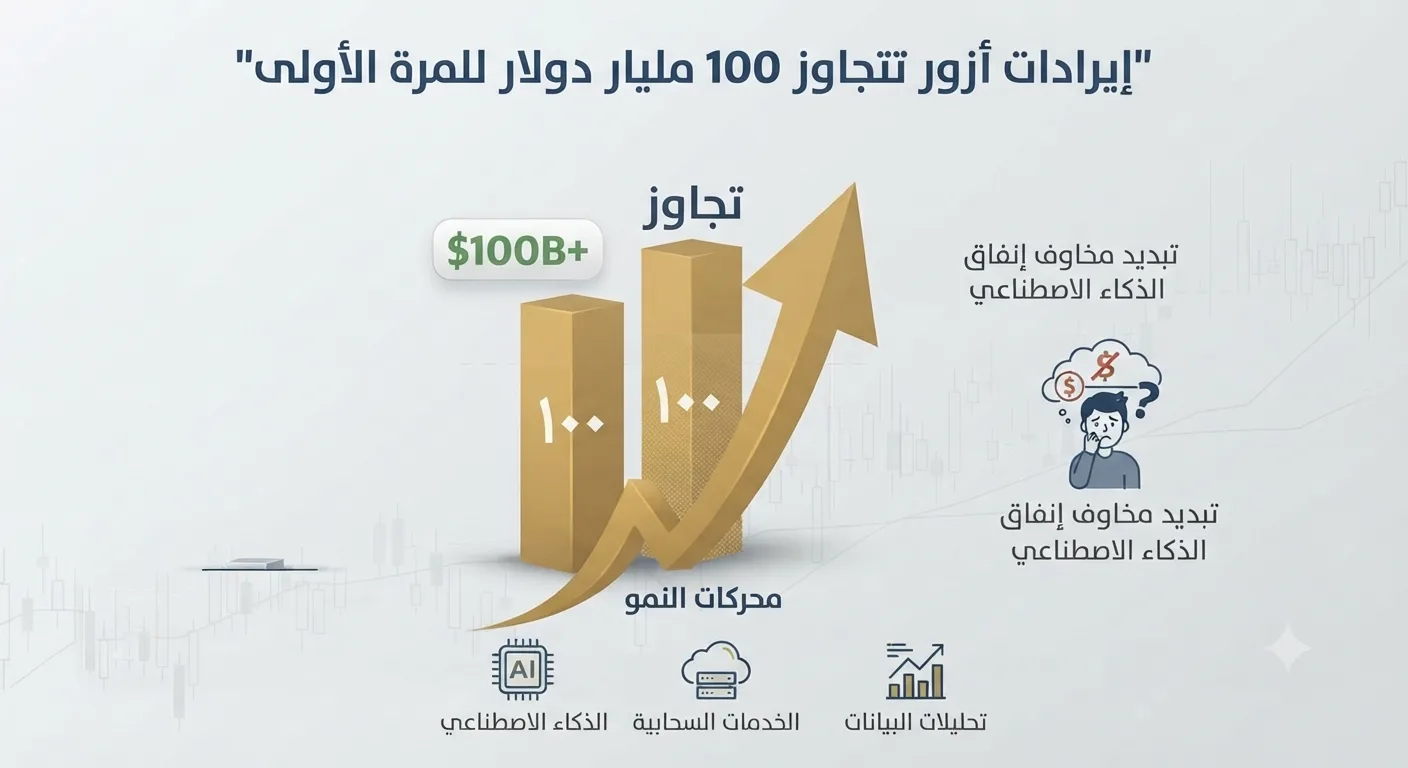 إيرادات أزور تتجاوز 100 مليار دولار للمرة الأولى.. مايكروسوفت تبدد مخاوف إنفاق الذكاء الاصطناعي