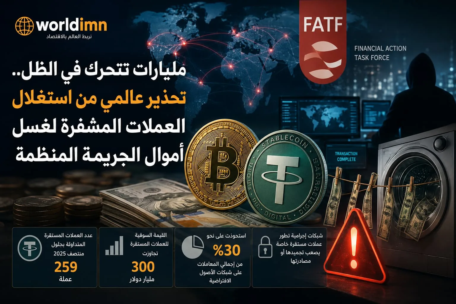 مليارات تتحرك في الظل.. تحذير عالمي من استغلال العملات المشفرة لغسل أموال الجريمة المنظمة