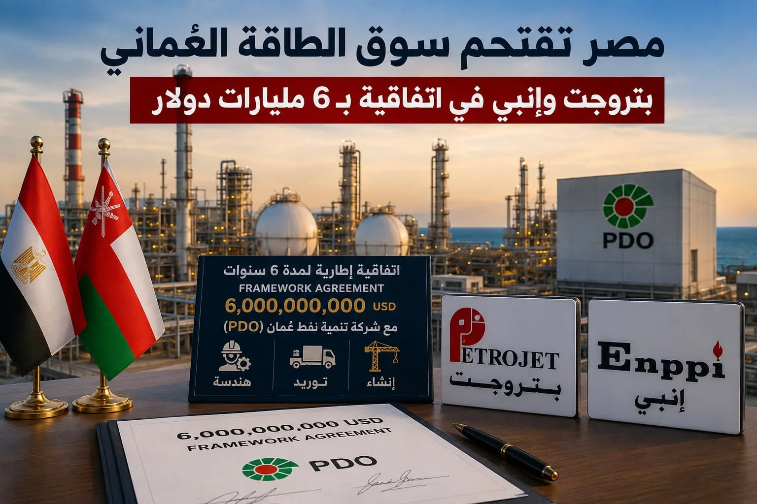 مصر تقتحم سوق الطاقة العُماني: بتروجت وإنبي في اتفاقية بـ6 مليارات دولار