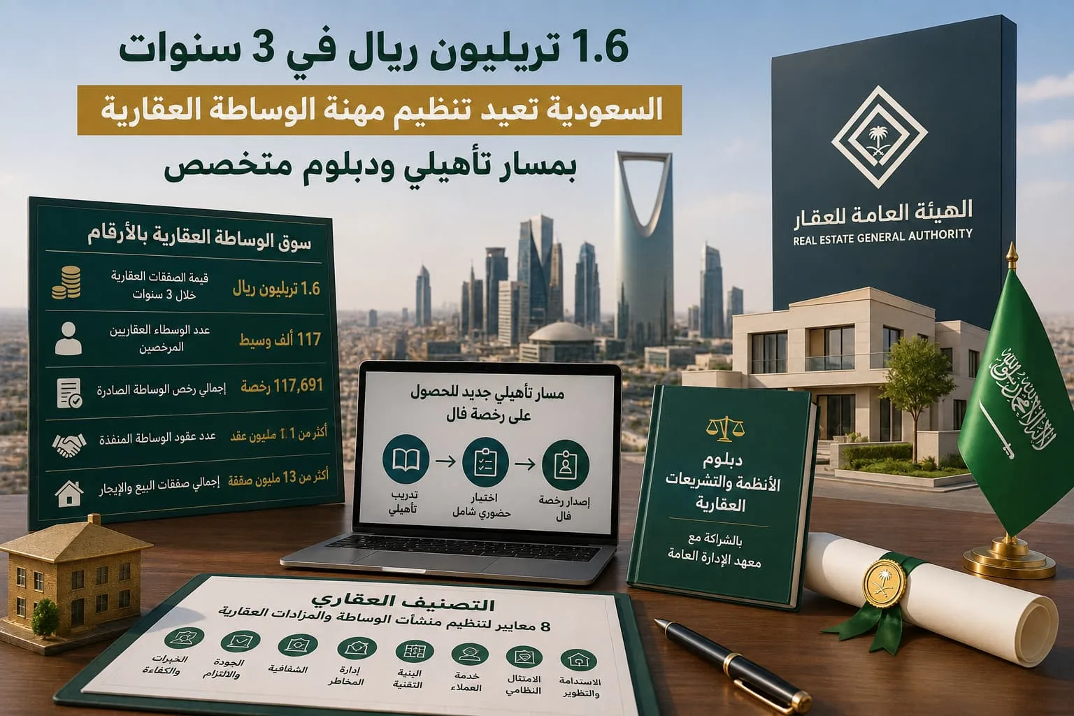 1.6 تريليون ريال في 3 سنوات: السعودية تعيد تنظيم مهنة الوساطة العقارية بمسار تأهيلي ودبلوم متخصص