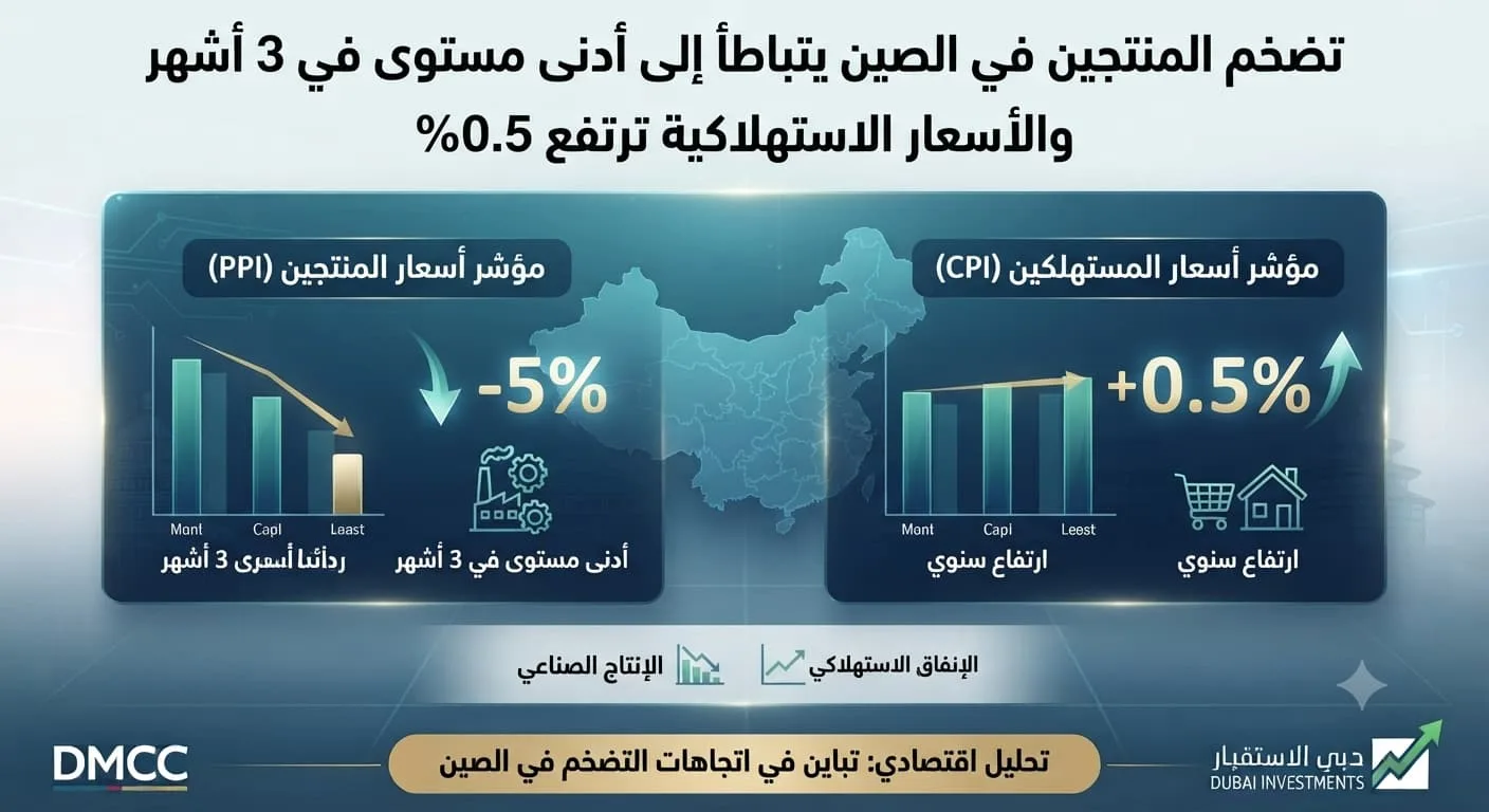 تضخم المنتجين في الصين يتباطأ إلى أدنى مستوى في 3 أشهر.. والأسعار الاستهلاكية ترتفع 0.5%