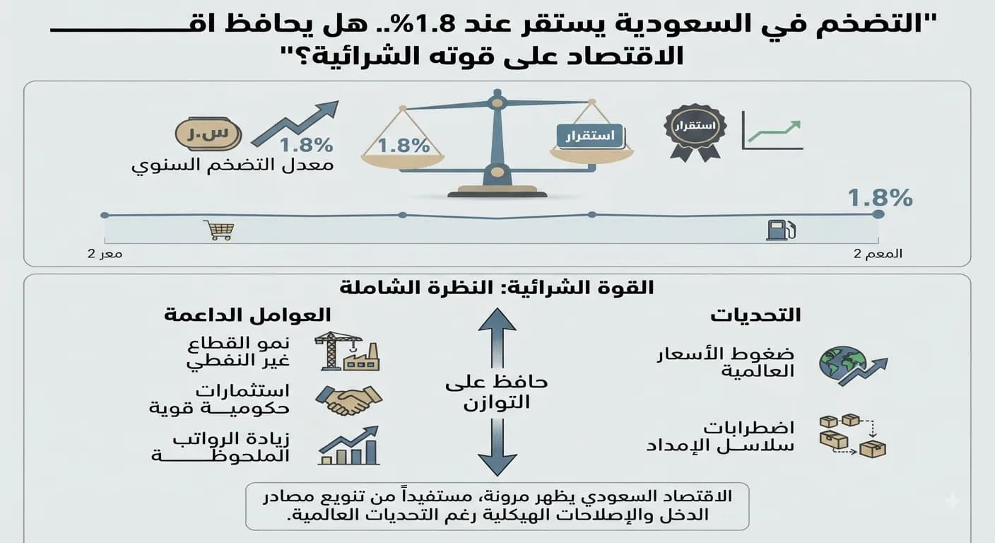 التضخم في السعودية يستقر عند 1.8%.. هل يحافظ الاقتصاد على قوته الشرائية؟