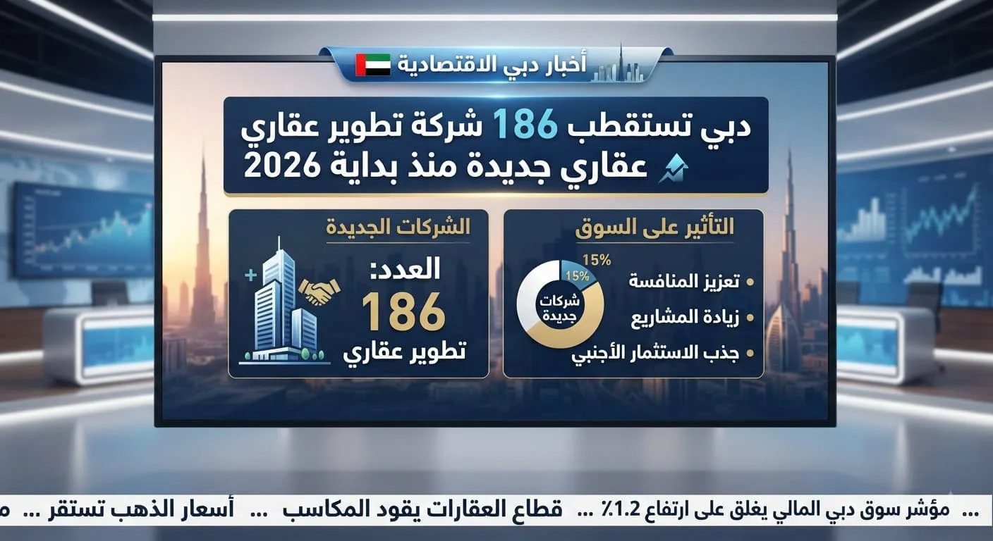دبي تستقطب 186 شركة تطوير عقاري جديدة منذ بداية 2026