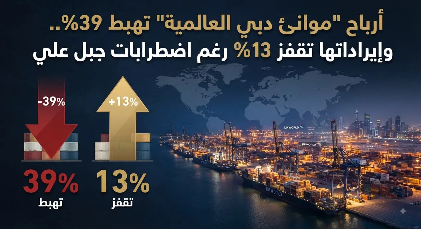 أرباح “موانئ دبي العالمية” تهبط 39%.. وإيراداتها تقفز 13% رغم اضطرابات جبل علي