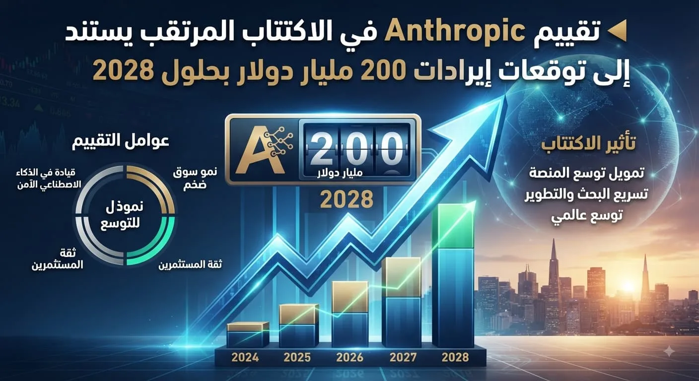 تقييم Anthropic في الاكتتاب المرتقب يستند إلى توقعات إيرادات 200 مليار دولار بحلول 2028