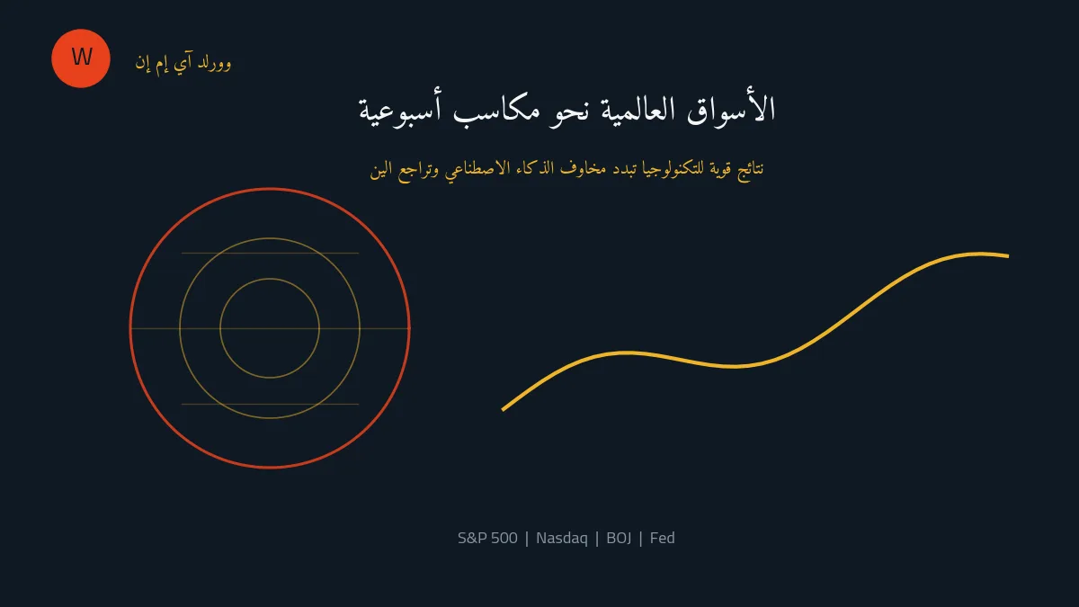 الأسهم العالمية تتجه لمكاسب أسبوعية بعد نتائج قوية لعمالقة التكنولوجيا وتراجع الين الياباني